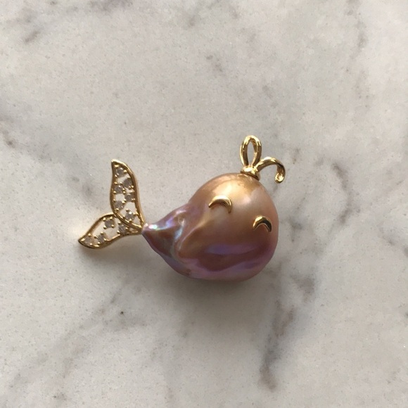 Baroque Pearl Little Mermaid Pendant - Picture 1 of 10